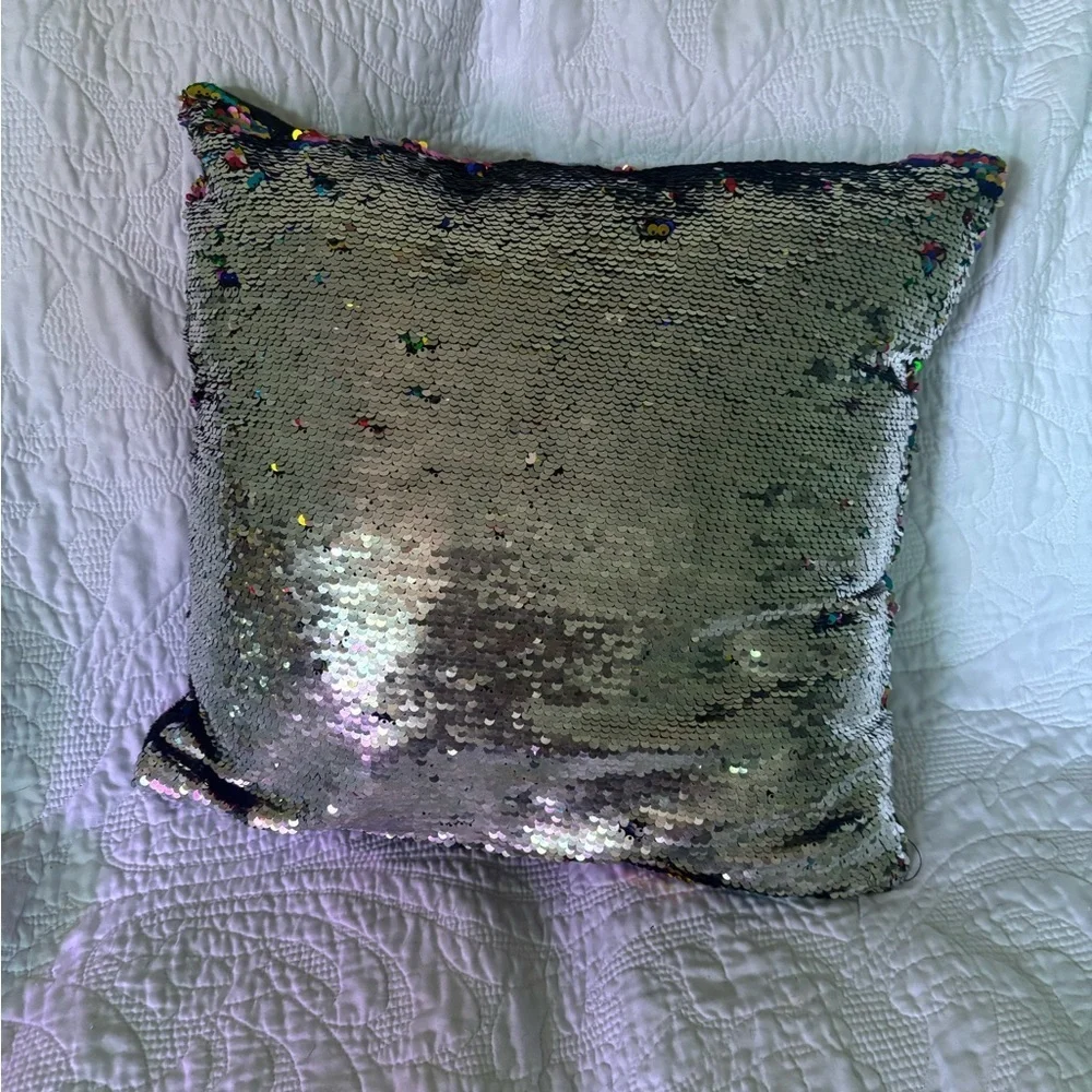 Multicolor Sequin Throw Pillow